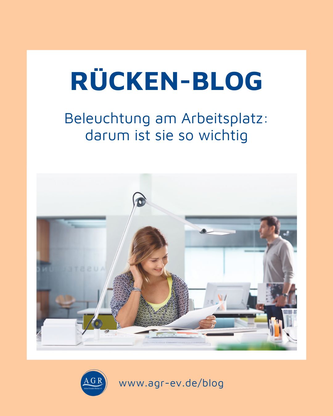 Beleuchtung am Arbeitsplatz Link führt zu einem Blogbeitrag zum Thema "Beleuchtung am Arbeitsplatz"